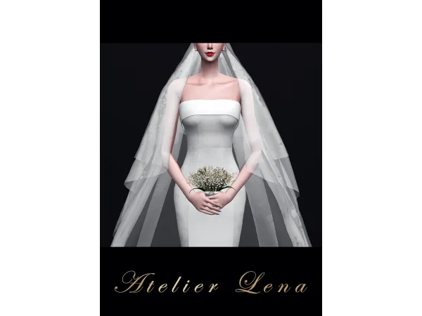 Alpha [Atelier Lena] Two Veil by Atelier Lena - The Sims 4 Custom Content