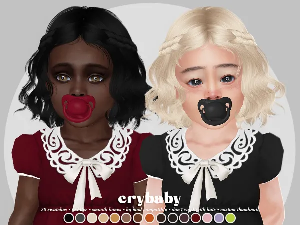 Alpha crybaby sugar free hair (newsea) toddler f - The Sims 4 Custom Content