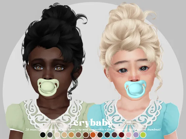 Alpha crybaby oversea call hair (newsea) toddler f - The Sims 4 Custom Content