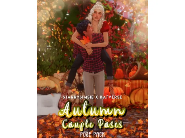 Mix [STARRY x KATVERSE] Autumn Couple Poses - The Sims 4 Custom Content