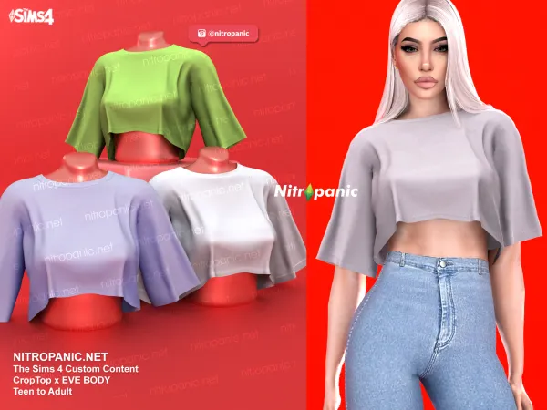 Alpha Crop Top - The Sims 4 Custom Content