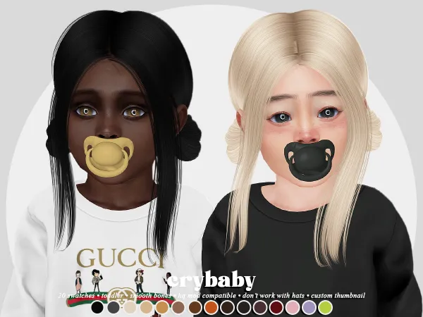 Alpha crybaby pilar hair (anto) toddler f - The Sims 4 Custom Content