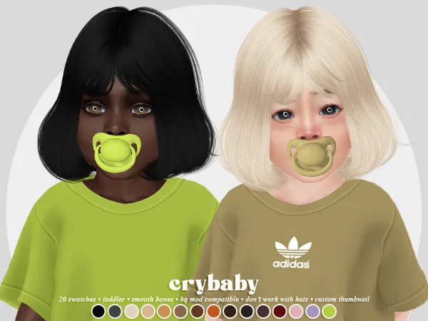 Alpha crybaby riye hair (leahlillith) toddler f - The Sims 4 Custom Content