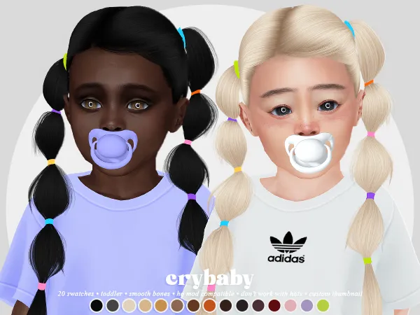 Alpha crybaby keomi hair (leahlillith) toddler f - The Sims 4 Custom Content