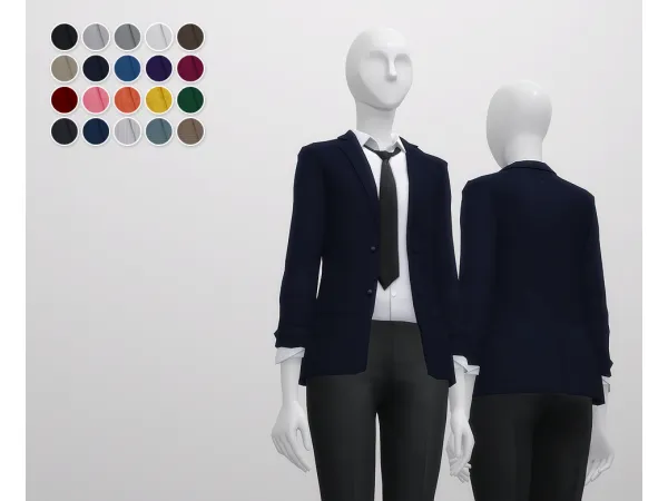 Maxis Match Business Suit F_Separate Top - The Sims 4 Custom Content