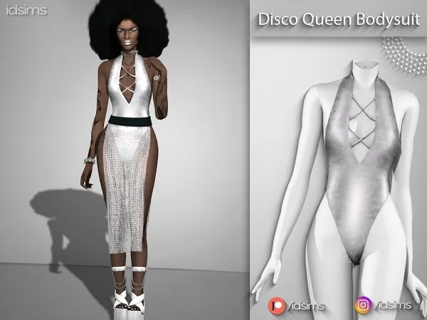 Alpha Disco Queen Bodysuit by polygoncouture - The Sims 4 Custom Content
