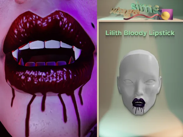 Alpha Lilith Bloody Lipstick - The Sims 4 Custom Content