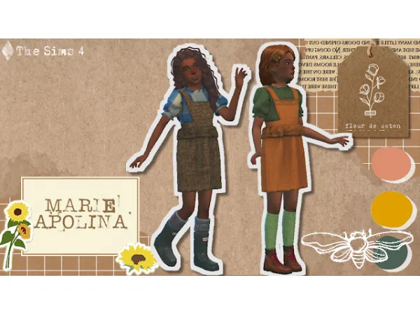 Maxis Match MARIE APOLINA FLEUR DE COTON by annaebibi - The Sims 4 Custom Content