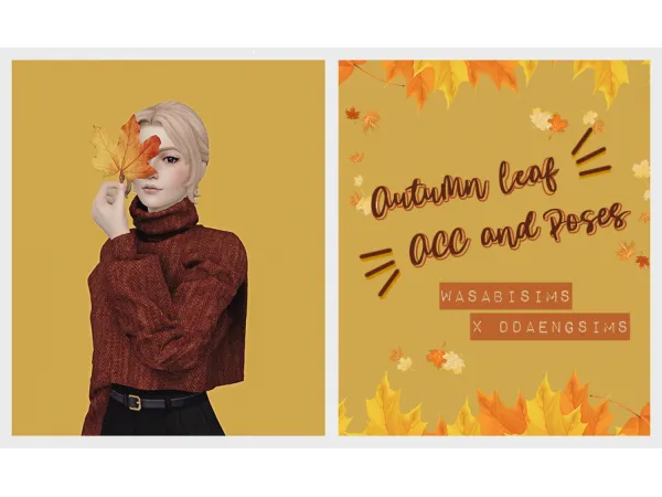 Alpha Autumn Leaf ACC and Poses - The Sims 4 Custom Content