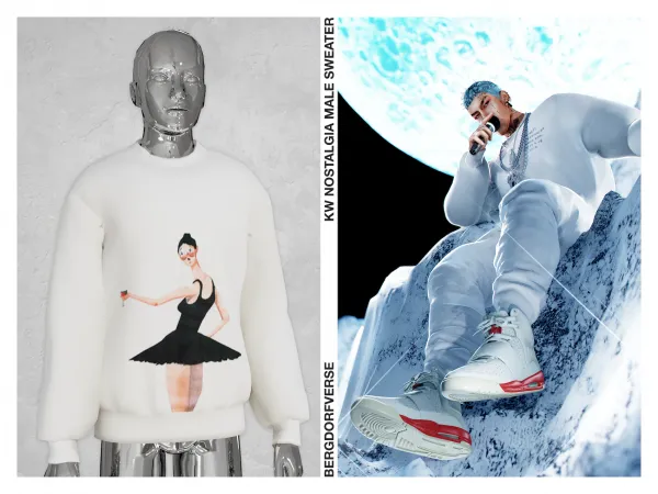 Alpha kw nostalgia male sweater - The Sims 4 Custom Content