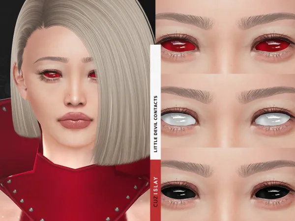 Alpha Little Devil Contacts by cuzislay - The Sims 4 Custom Content