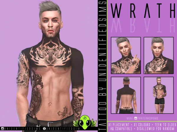 Mix Wrath Tattoo - The Sims 4 Custom Content