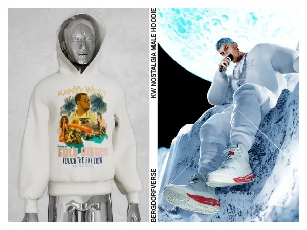 Alpha kw nostalgia male hoodie - The Sims 4 Custom Content