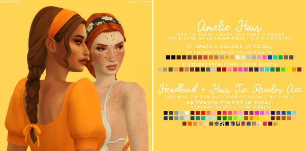 Maxis Match AMELIE HAIR by simsfinds - The Sims 4 Custom Content