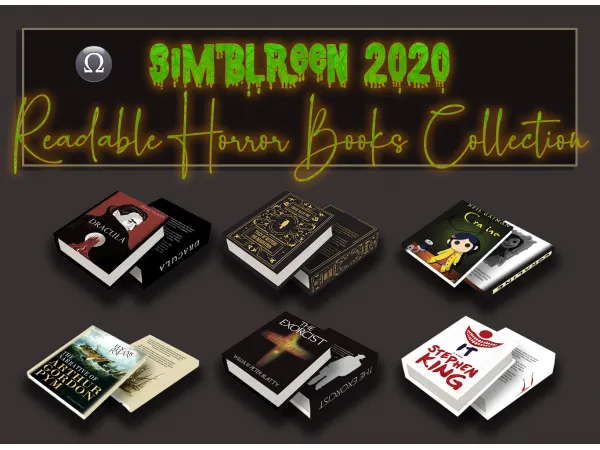 Maxis Match Readable Horror Books Collection by oydis - The Sims 4 Custom Content
