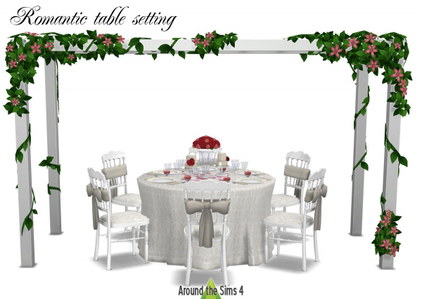 Maxis Match Around Romantic table setting by simsfinds - The Sims 4 Custom Content