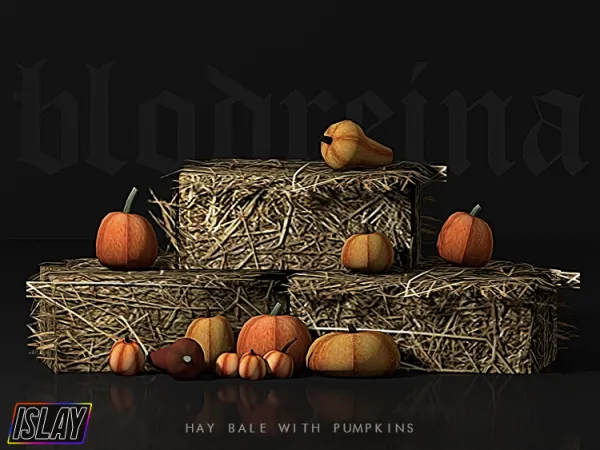 Alpha Hay Bale With Pumpkins - The Sims 4 Custom Content
