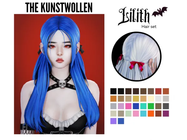 Maxis Match Lilith hair set - The Sims 4 Custom Content