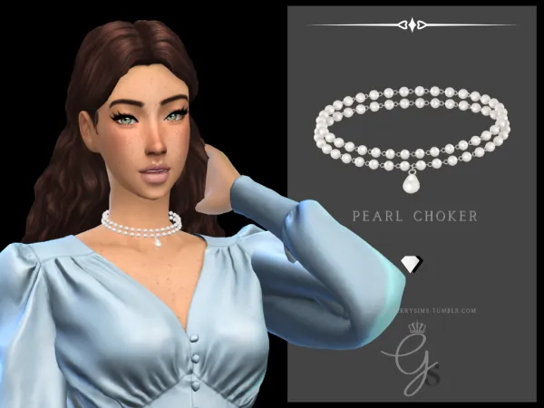 Mix Pearl Choker by Glitterberry Sims - The Sims 4 Custom Content