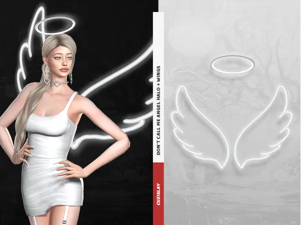 Alpha Don't Call Me Angel Halo Wings - The Sims 4 Custom Content
