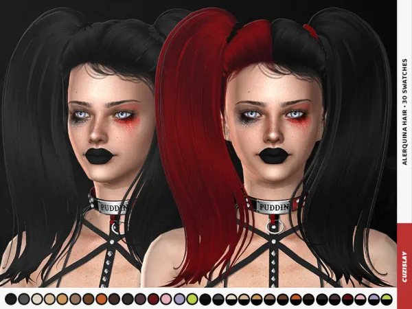 Alpha Alerquina Hair - The Sims 4 Custom Content