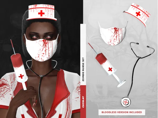 Alpha Zombie Nurse Accessories by cuzislay - The Sims 4 Custom Content