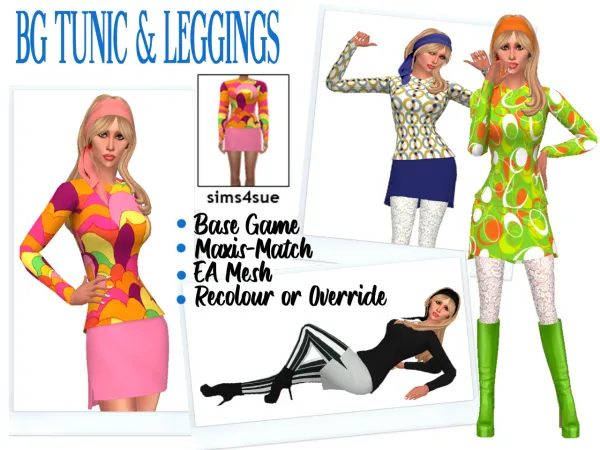Maxis Match BG TUNIC LEGGINGS - The Sims 4 Custom Content