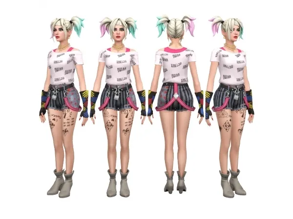 Mix Fortnite Harley Quinn Set ConversionEdit - The Sims 4 Custom Content
