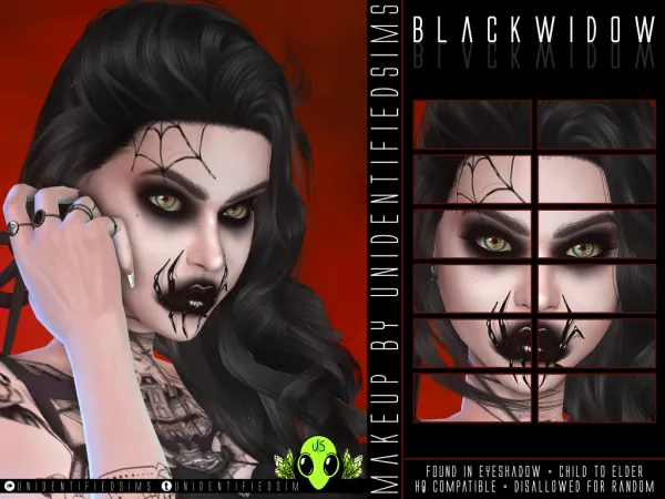 Alpha Black Widow Makeup - The Sims 4 Custom Content
