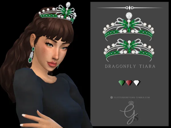 Maxis Match DragonFly Tiara by Glitterberry Sims - The Sims 4 Custom Content