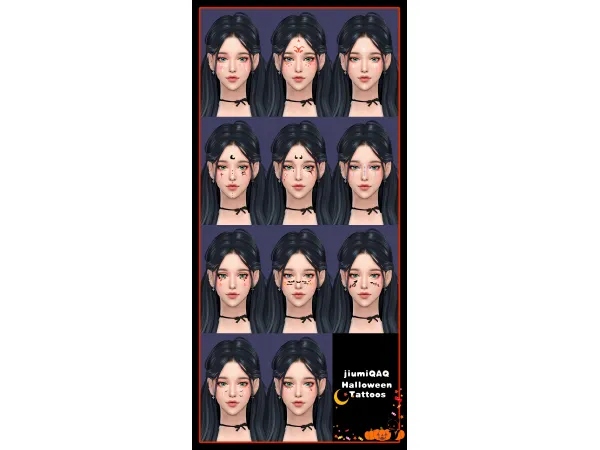 Mix jiumiQAQ Halloween Tattoos by jiumiQAQ - The Sims 4 Custom Content