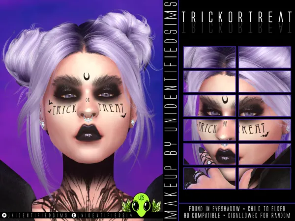 Alpha Trick or Treat Makeup - The Sims 4 Custom Content