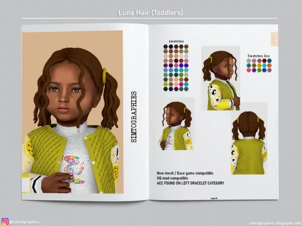 Maxis Match Luna Hair and Acc - The Sims 4 Custom Content
