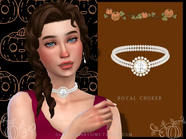 Mix Royal Choker and Victorian Earrings - The Sims 4 Custom Content