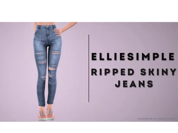 Elliesimple Ripped Skinny Jeans - The Sims 3 Custom Content