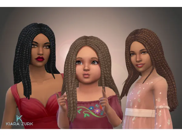 Maxis Match Mariana Braids UPDATE by Kiara Zurk - The Sims 4 Custom Content