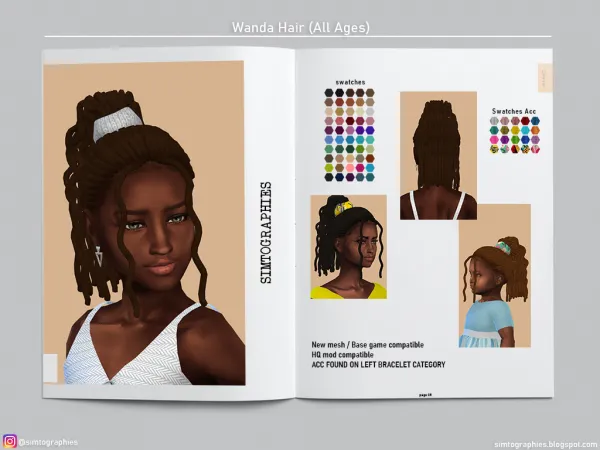 Maxis Match Wanda Hair Acc - The Sims 4 Custom Content