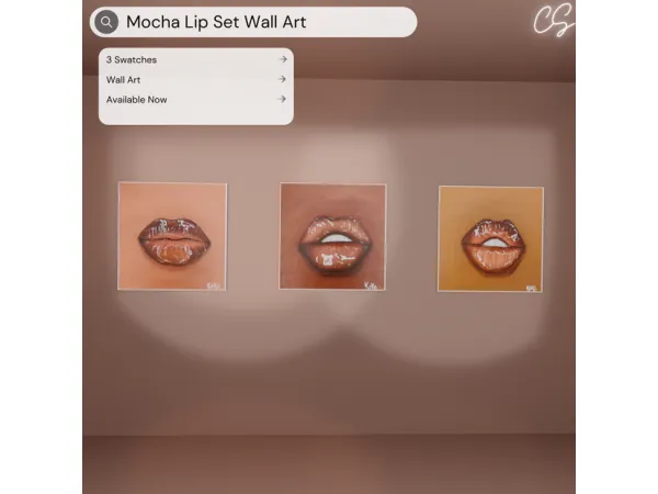 Alpha Mocha Lip Set Wall Art by Koko The Brand by CeceSims Xo - The Sims 4 Custom Content