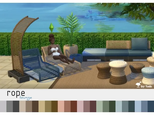 Maxis Match Rope Lounge Outdoor Set by Tuds - The Sims 4 Custom Content