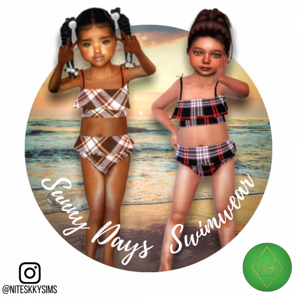 Alpha Sunny Days Swimwear (Toddler Girls) by NiteSkky - The Sims 4 Custom Content