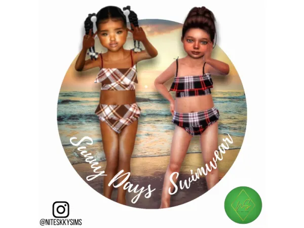 Alpha Sunny Days Swimwear (Toddler Girls) - The Sims 4 Custom Content
