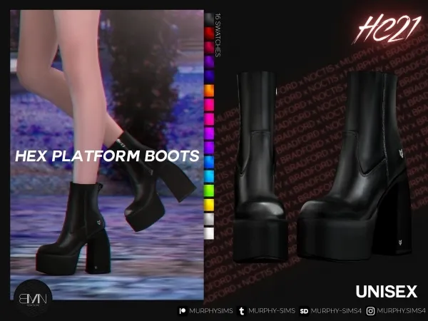 Alpha Hex Platform Boots [HC21] - The Sims 4 Custom Content