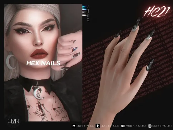 Alpha Hex Nails [HC21] - The Sims 4 Custom Content