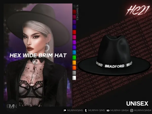Alpha Hex Wide Brim Hat [HC21] - The Sims 4 Custom Content
