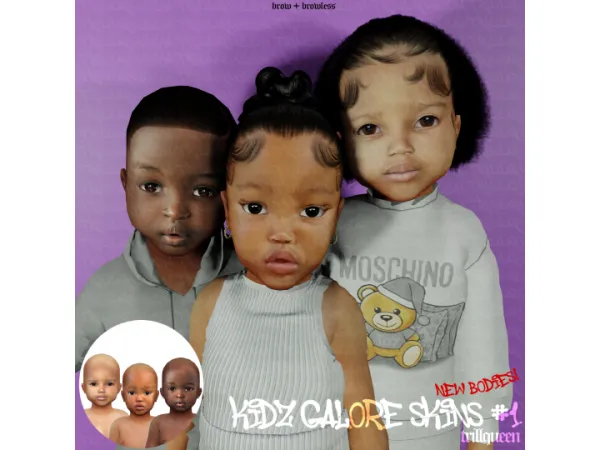 Alpha KIDZ GALORE 1 FULL BODY SKIN PACK by - The Sims 4 Custom Content