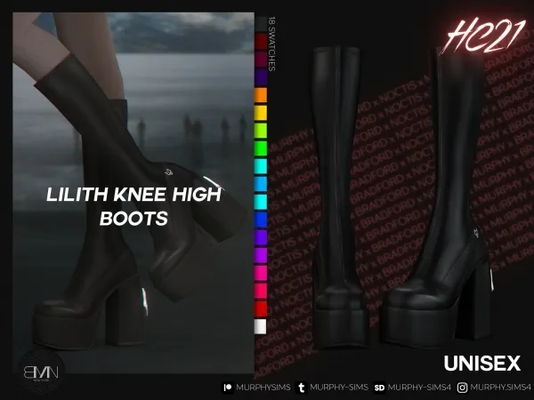Alpha Lilith Knee High Boots [HC21] - The Sims 4 Custom Content