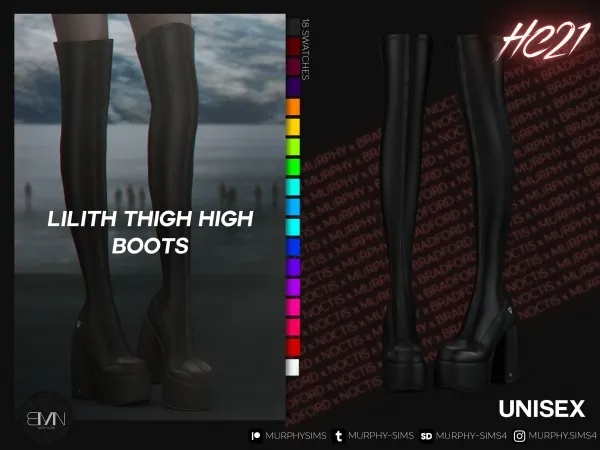 Alpha Lilith Thigh High Boots [HC21] - The Sims 4 Custom Content
