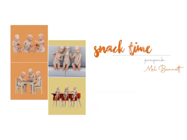 Maxis Match Snack Time Posepack - The Sims 4 Custom Content