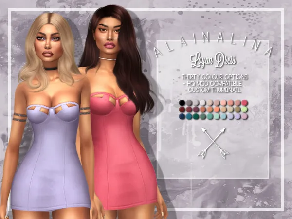 Alpha Layan Dress - The Sims 4 Custom Content