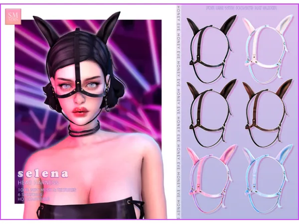 Alpha Selena Head Harness by SMSims - The Sims 4 Custom Content